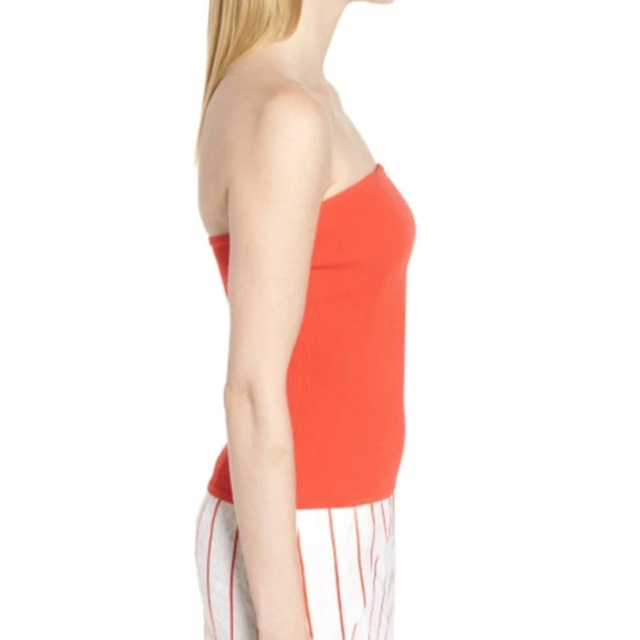 Lewit Ribbed Tube Top, NWT, Large in Red Poppy - Picture 4 of 16
